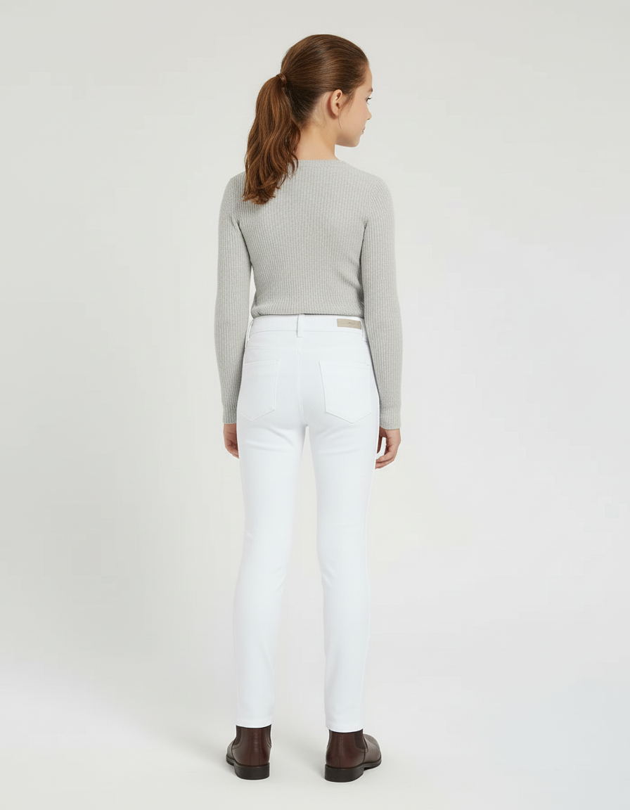 Pantalon Blanc Équestre Enfant Silicone Adhérent - Polyester - vue 2