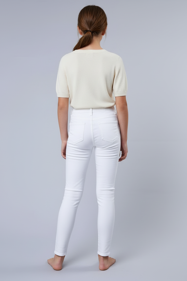 Pantalon Blanc Jean Skinny Déchiré Fille - vue 2