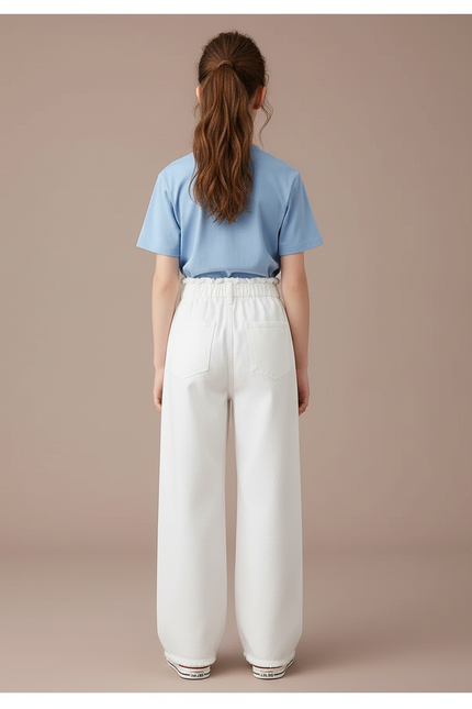 Pantalon Blanc Patte D'éléphant - Jean - vue 2