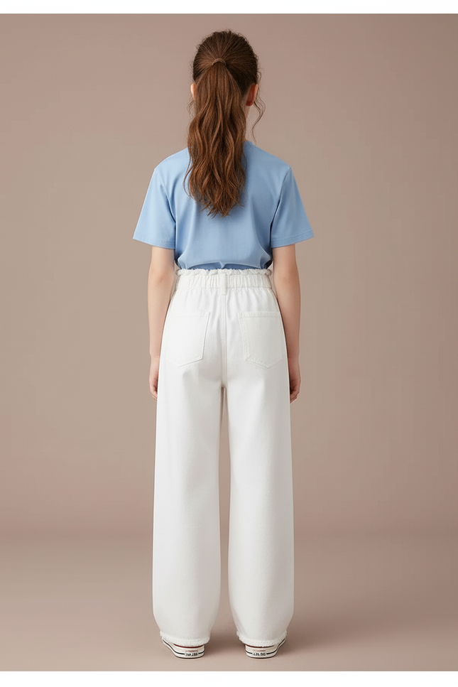Pantalon Blanc Patte D'éléphant - Jean - vue 2