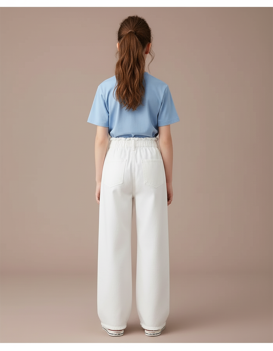 Pantalon Blanc Patte D'éléphant - Jean - vue 2