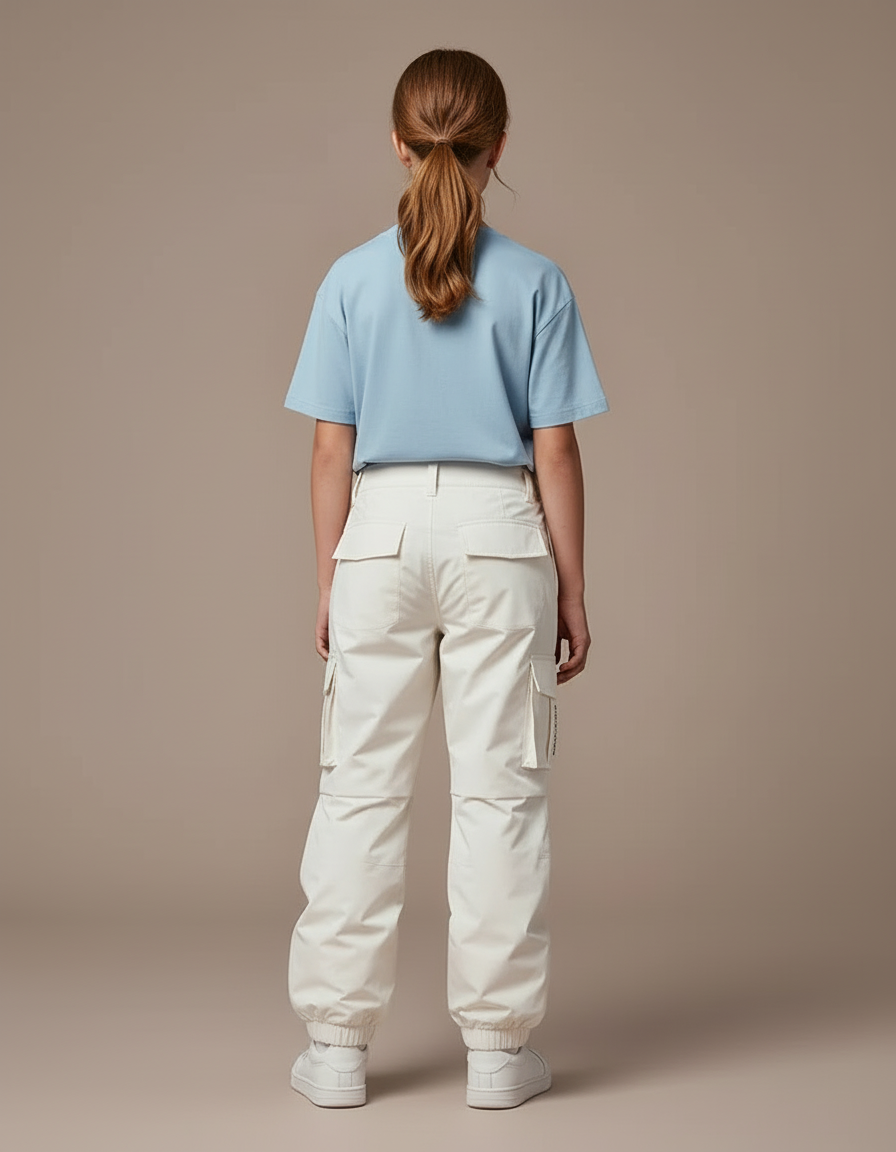 Pantalon Blanc Cargo Imperméable Enfant Ski - Polyester - vue 2