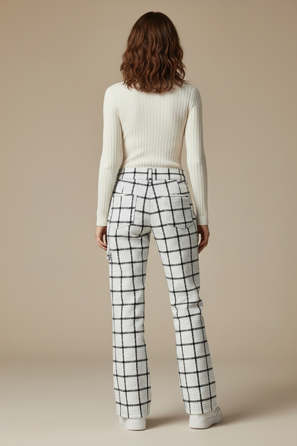 Pantalon Carreaux Noir Blanc - Imprimé Tweed - vue 2