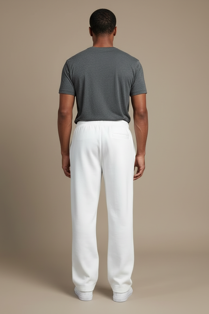 Pantalon Blanc Cargo Ample Décontracté Homme - Molleton - vue 2