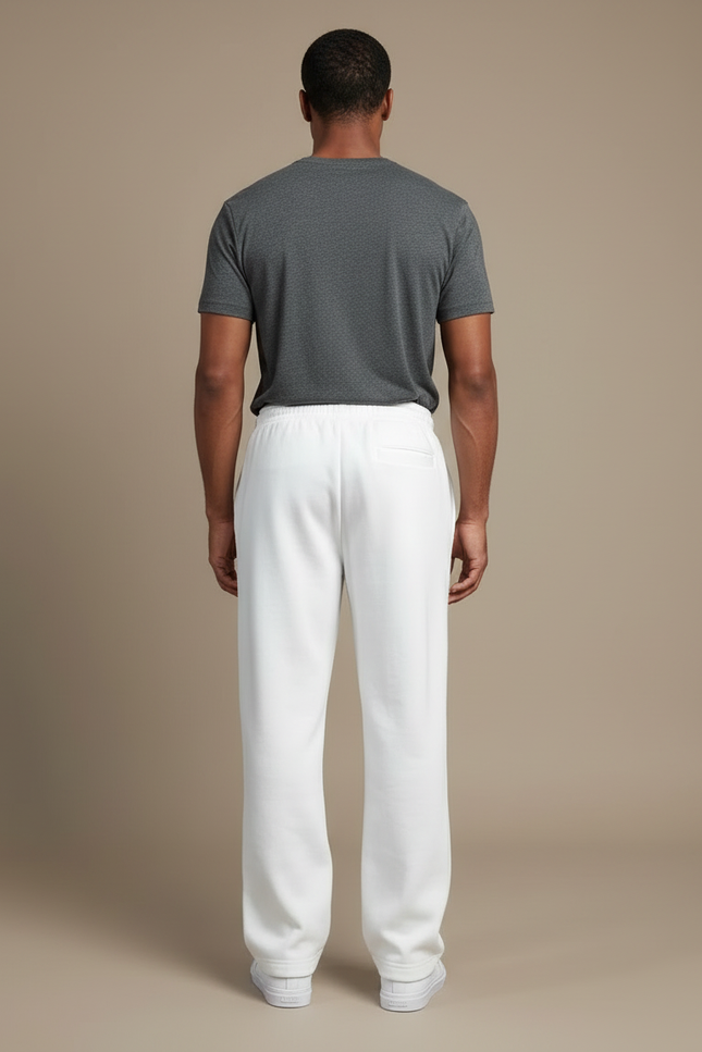 Pantalon Blanc Cargo Ample Décontracté Homme - Molleton - vue 2