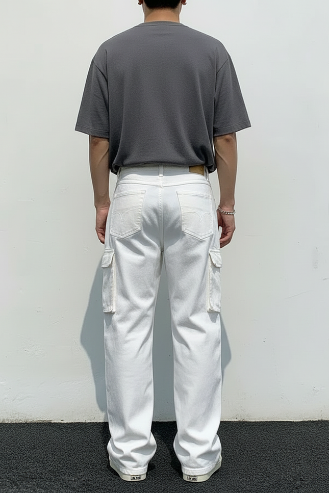 Pantalon De Travail Blanc Homme - Jean - vue 2
