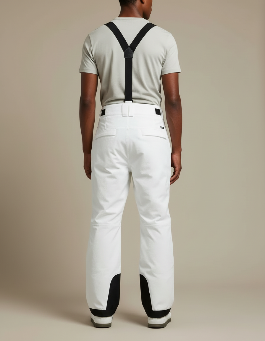 Pantalon Blanc Ski Imperméable Bretelles Homme - Polyester - vue 2