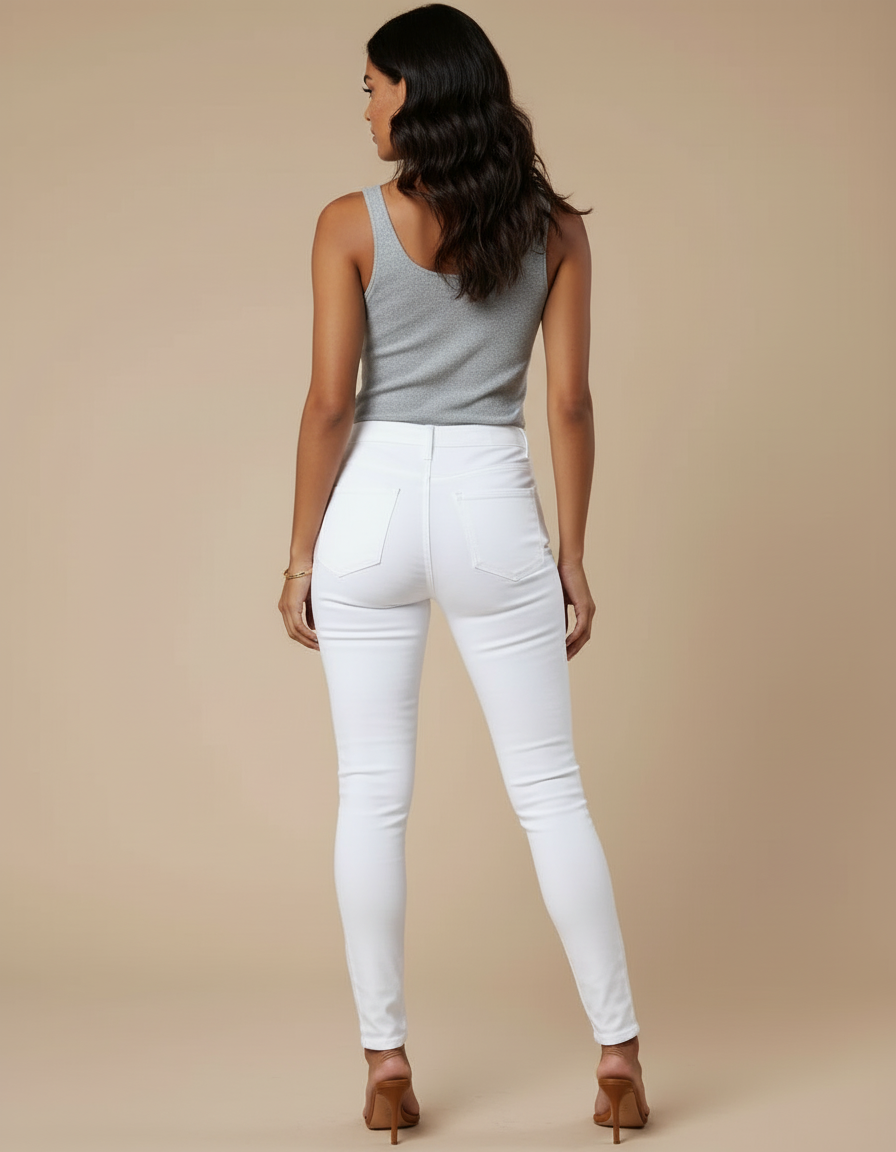 Pantalon Blanc Skinny Femme - Jean - vue 2