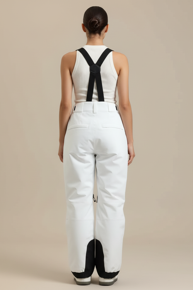 Pantalon Blanc Ski Imperméable Bretelles Unisexe Hiver - Polyester - vue 2