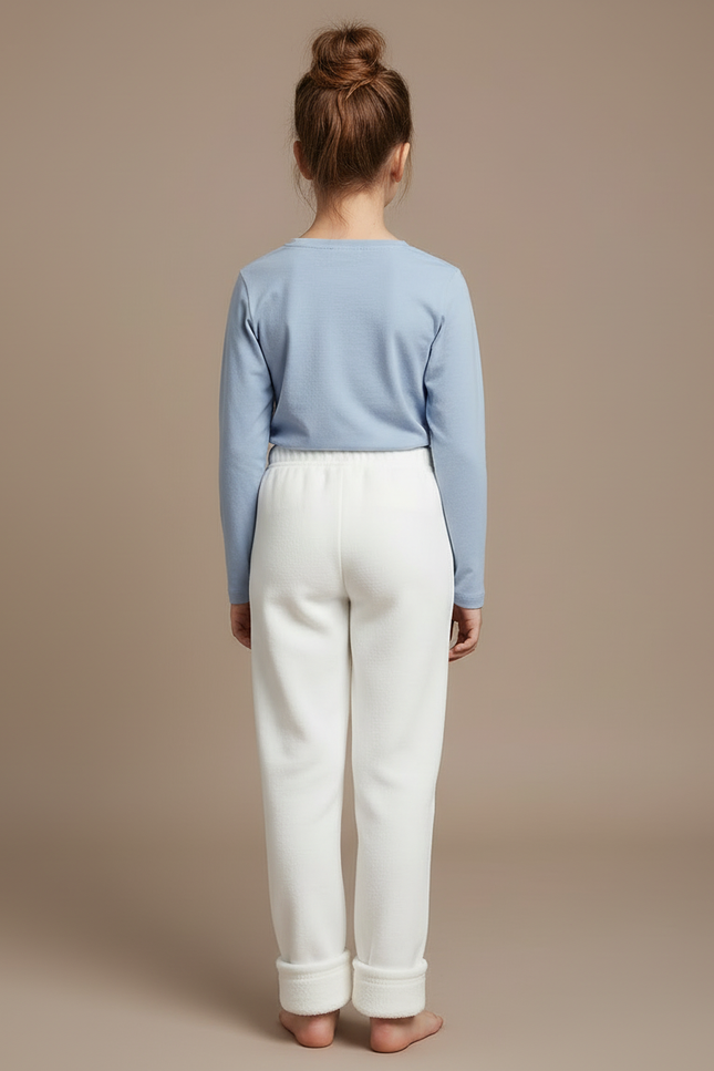 Pantalon Blanc Polaire Enfant Doux Confortable - Molleton - vue 2