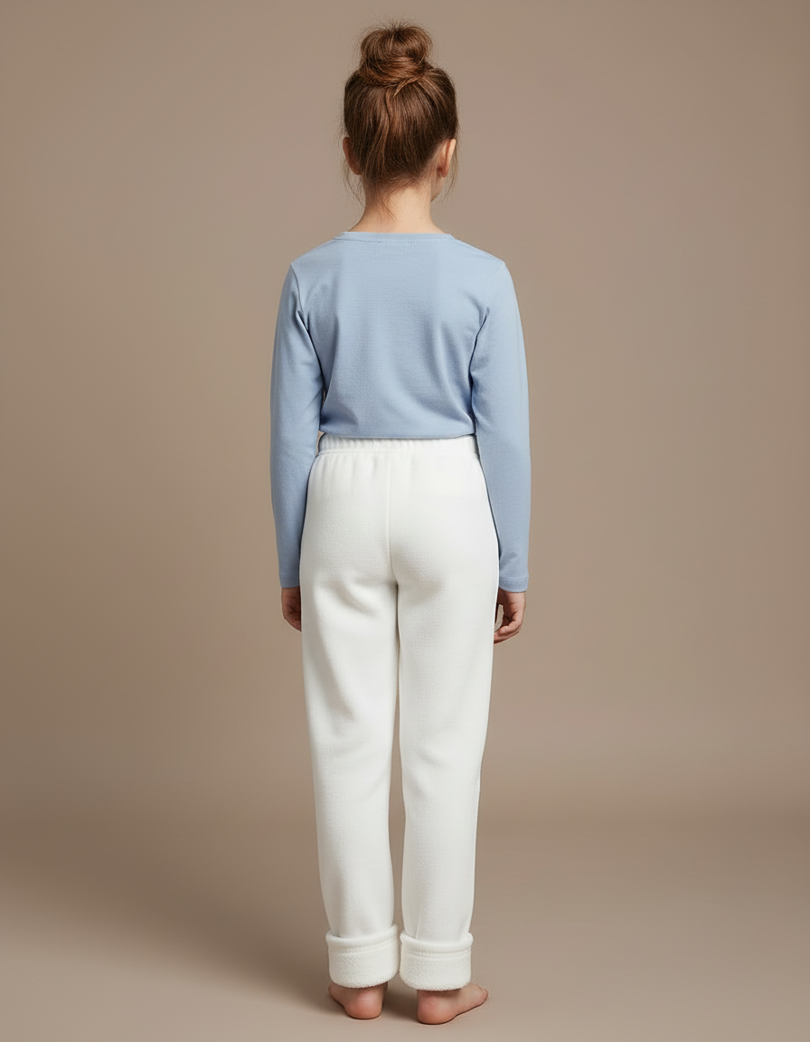 Pantalon Blanc Polaire Enfant Doux Confortable - Molleton - vue 2