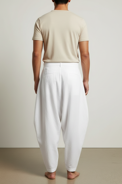 Pantalon Sarouel Blanc - Coton - vue 2