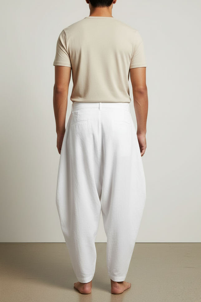 Pantalon Sarouel Blanc - Coton - vue 2