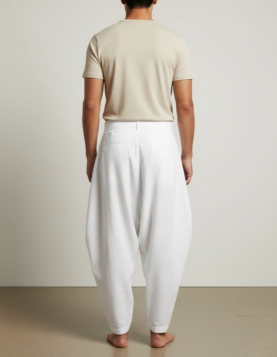 Pantalon Sarouel Blanc - Coton - vue 2