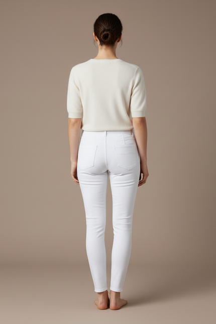Pantalon Blanc Slim Équestre Stretch Femme - Coton - vue 2