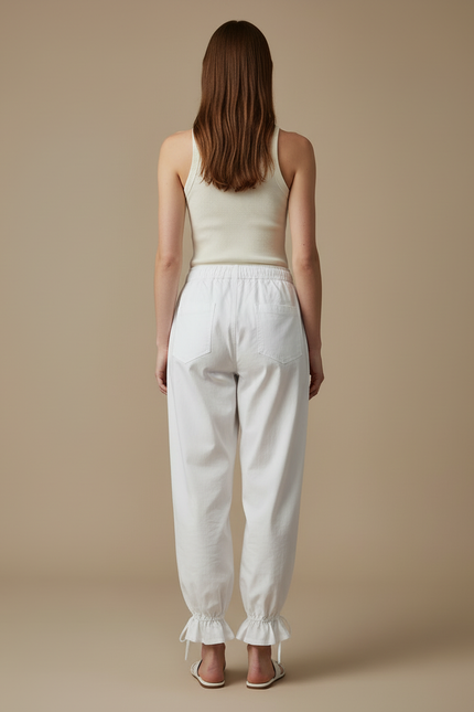 Pantalon Blanc Ete - Coton - vue 2