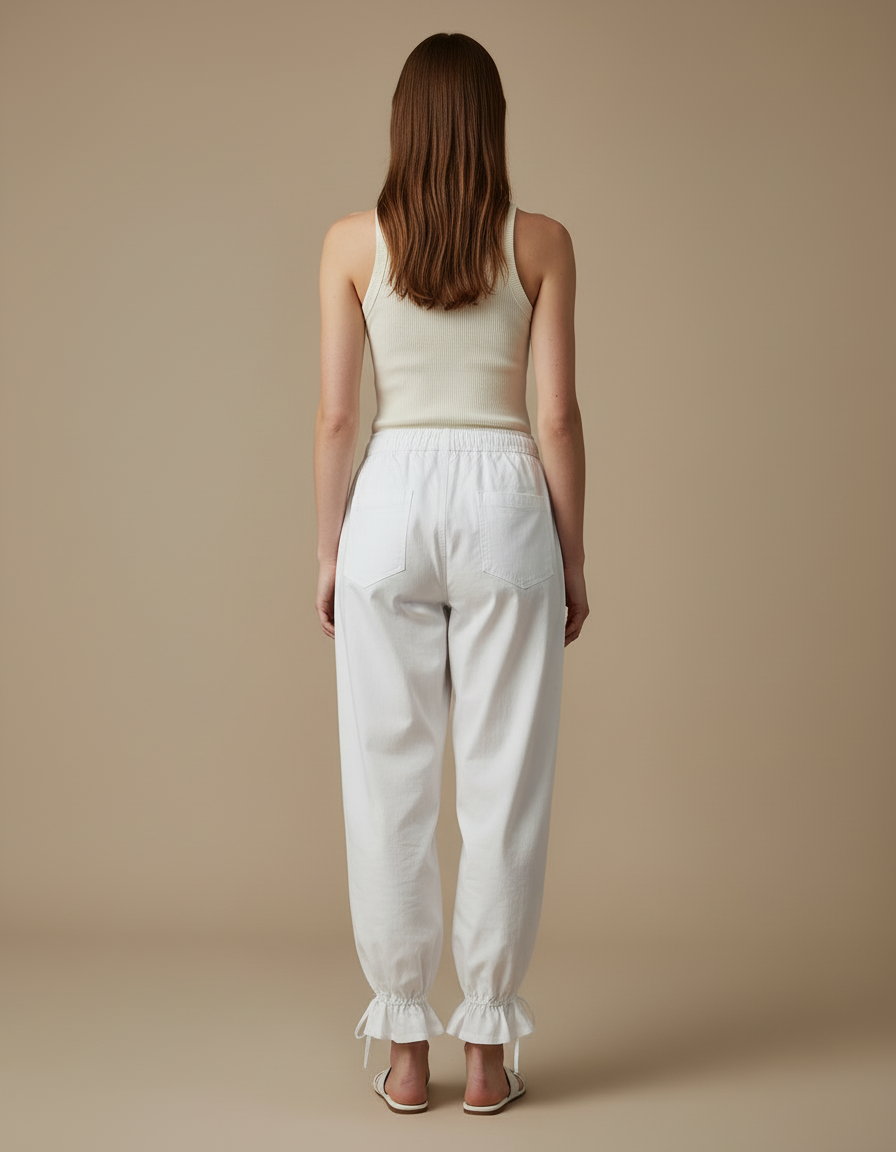 Pantalon Blanc Ete - Coton - vue 2