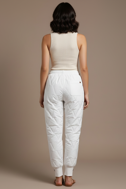 Pantalon Blanc Matelassé Hiver Chaud Femme - Polyester - vue 2