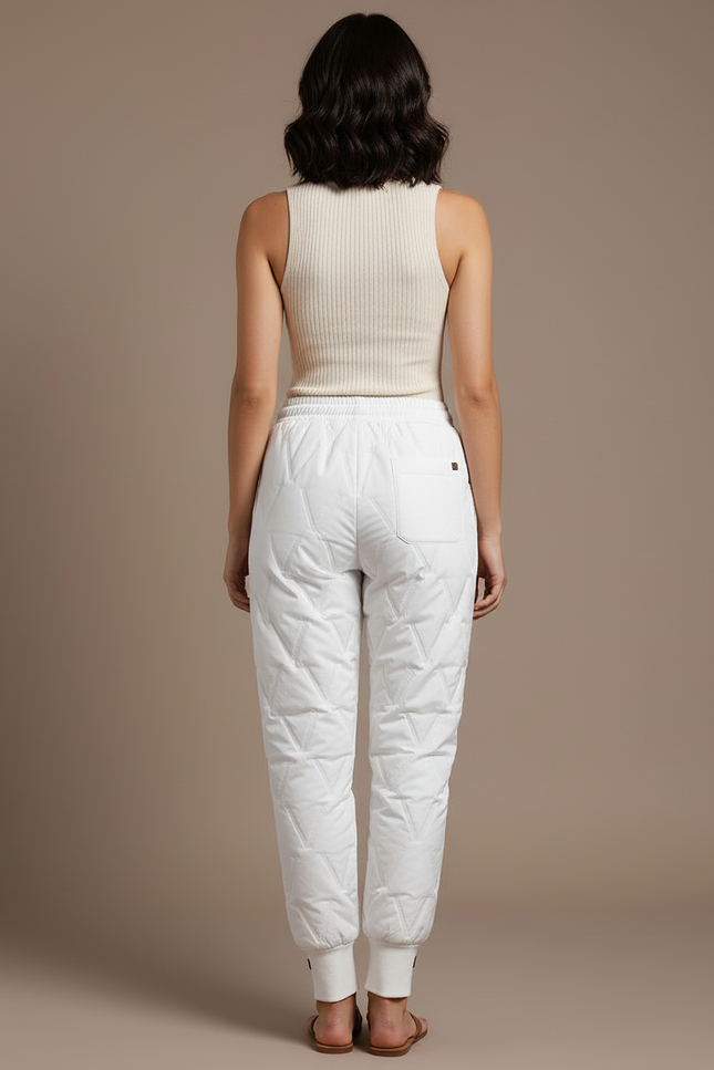 Pantalon Blanc Matelassé Hiver Chaud Femme - Polyester - vue 2