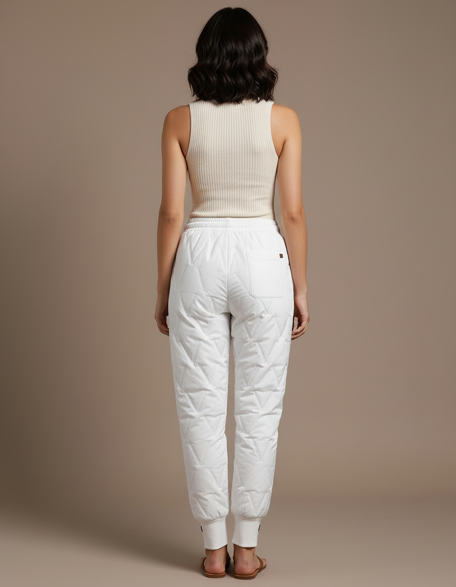 Pantalon Blanc Matelassé Hiver Chaud Femme - Polyester - vue 2