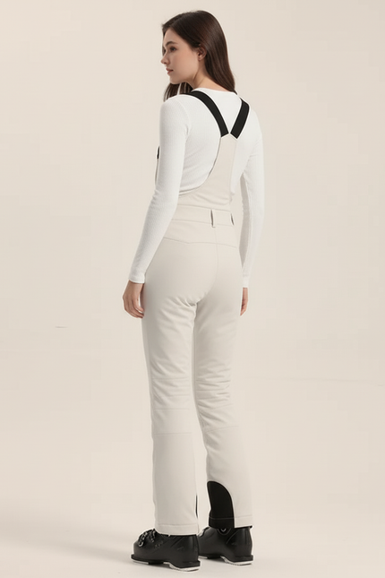 Pantalon Blanc Ski Bretelles Imperméable Femme - Polyester - vue 2