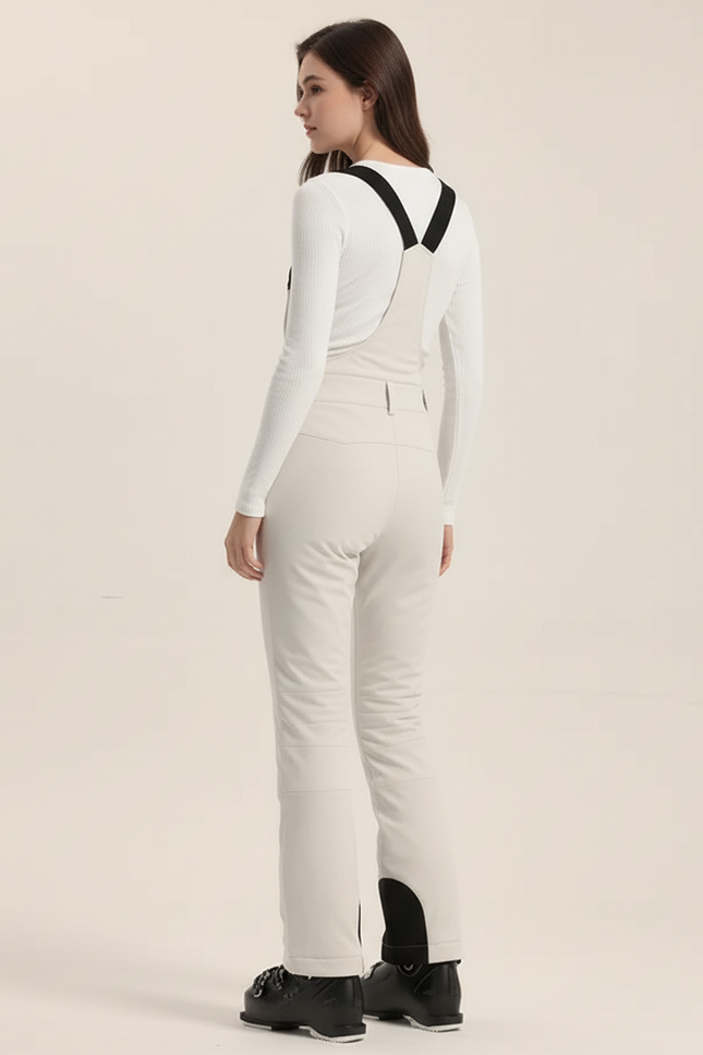 Pantalon Blanc Ski Bretelles Imperméable Femme - Polyester - vue 2