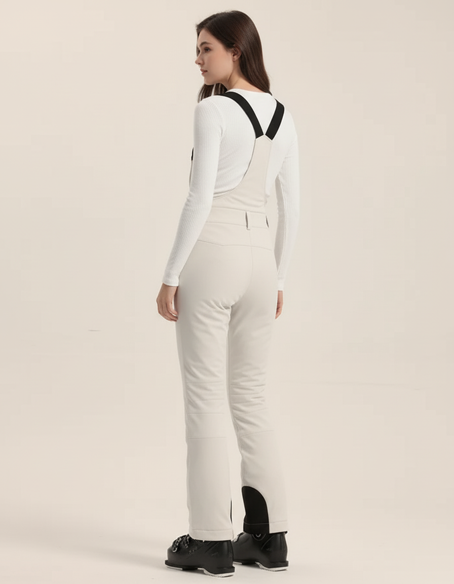 Pantalon Blanc Ski Bretelles Imperméable Femme - Polyester - vue 2