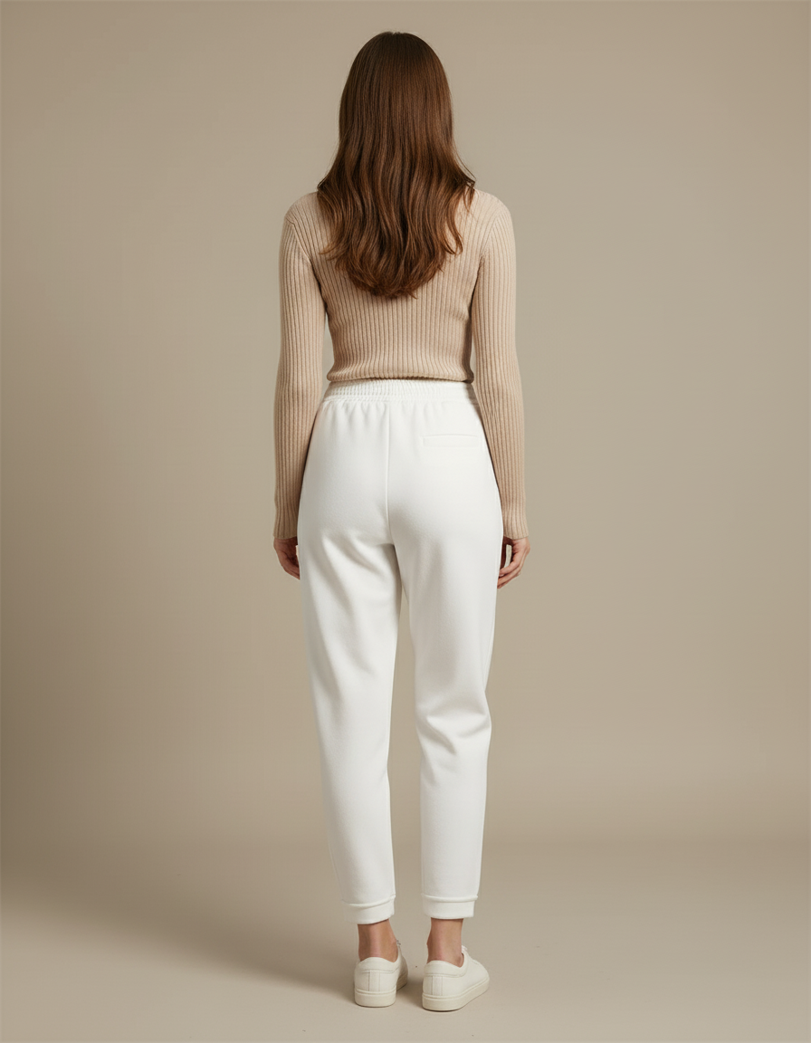 Pantalon Blanc Ample Décontracté Chaud Harem - Molleton - vue 2