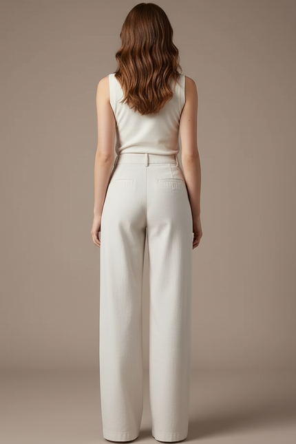 Pantalon Flare Blanc Femme - Jean - vue 2
