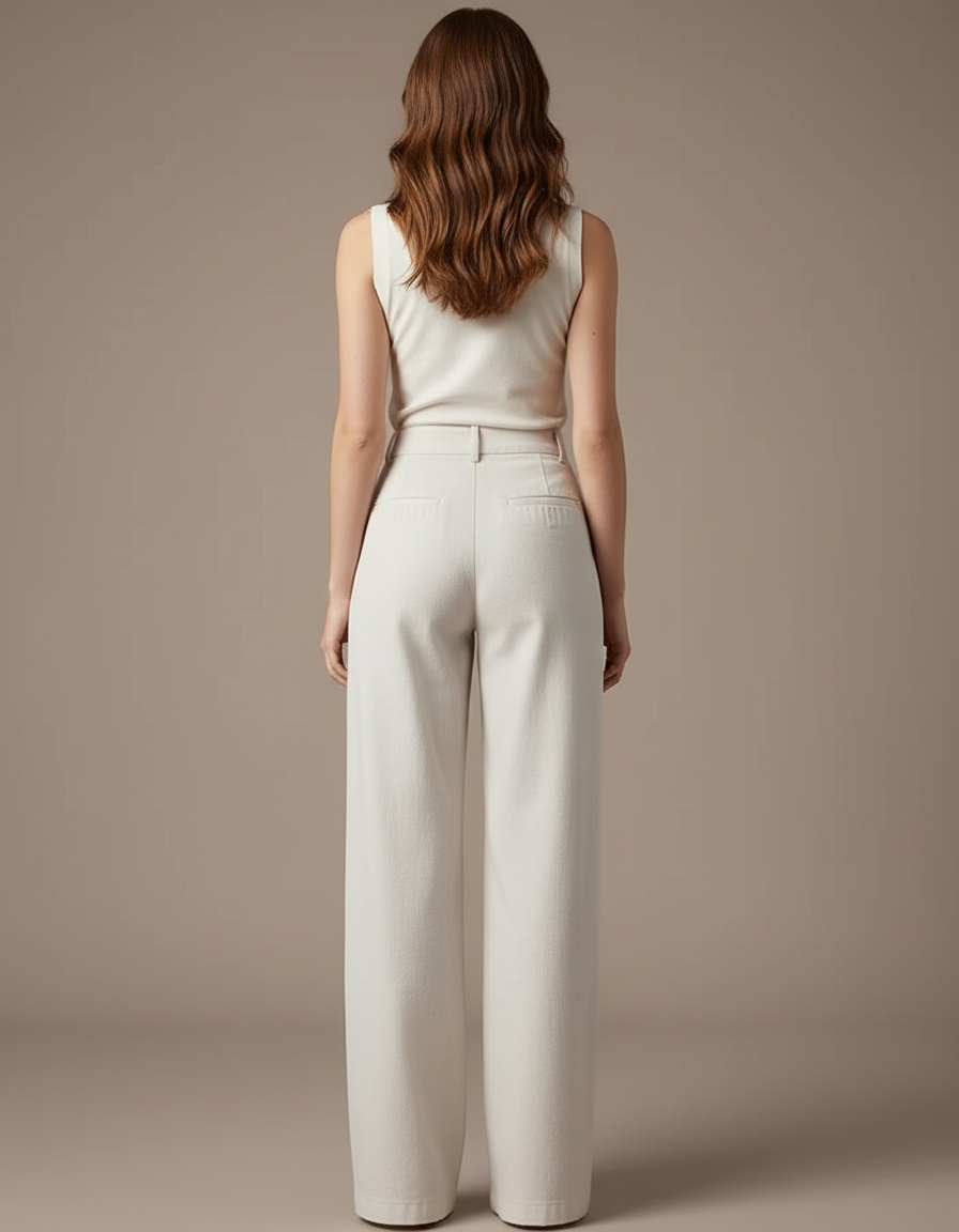 Pantalon Flare Blanc Femme - Jean - vue 2