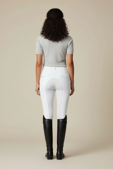 Pantalon Blanc Équestre Femme Stretch Adulte - Polyester - vue 2
