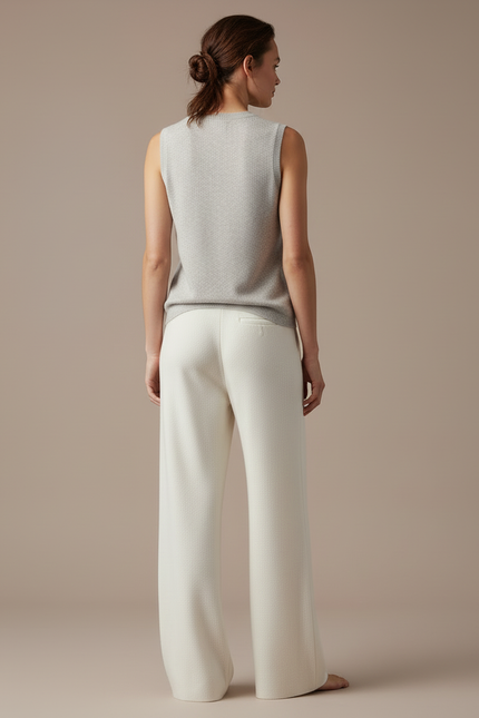 Pantalon Blanc Laine - vue 2