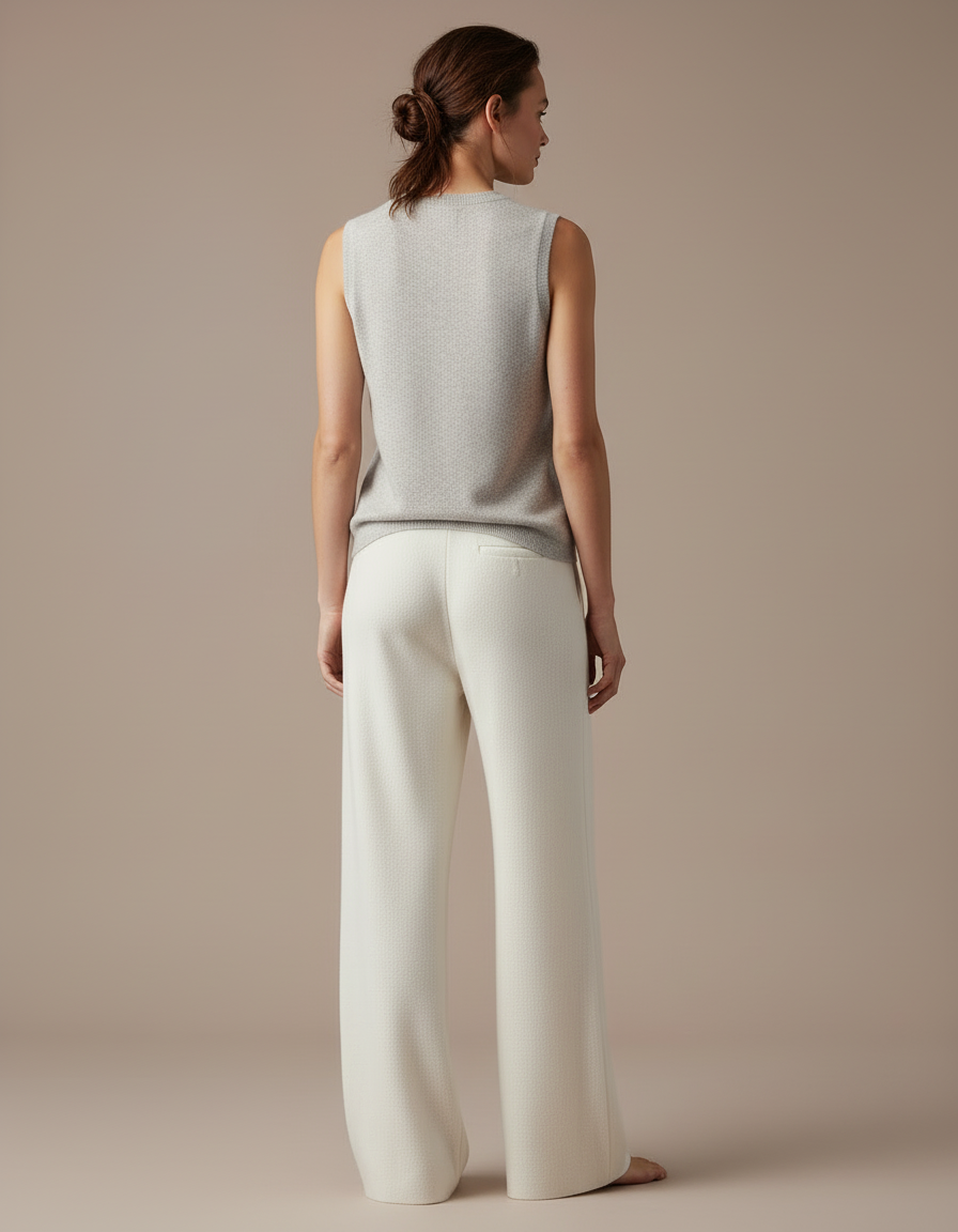 Pantalon Blanc Laine - vue 2