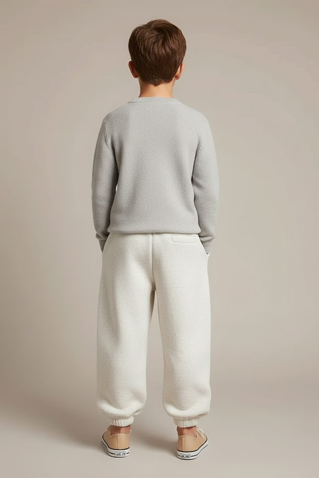 Pantalon Blanc Molletonné Ample Décontracté Hiver - vue 2