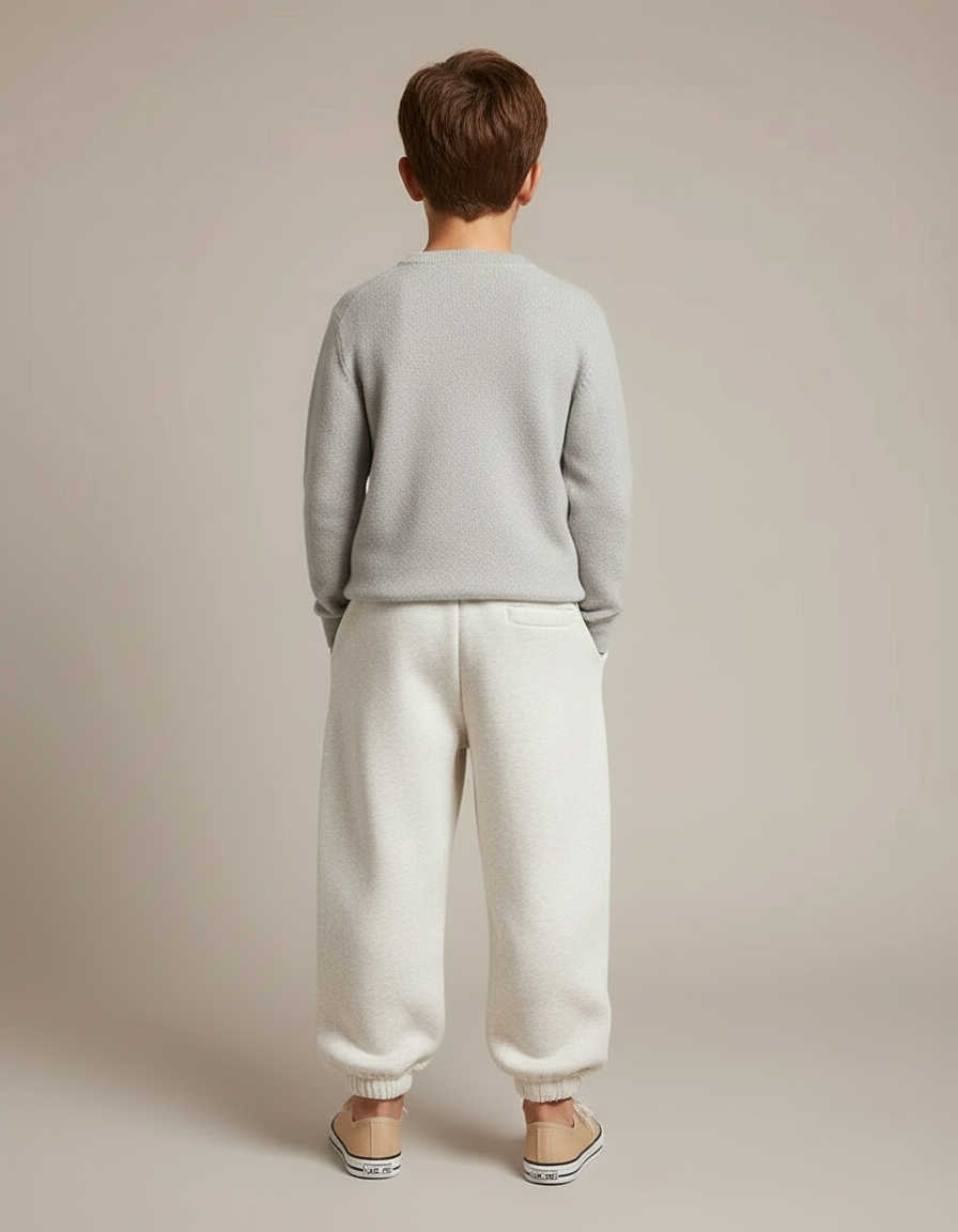 Pantalon Blanc Molletonné Ample Décontracté Hiver - vue 2