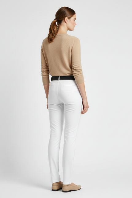 Pantalon Blanc Slim Élastique Équestre Femme - Polyester - vue 2