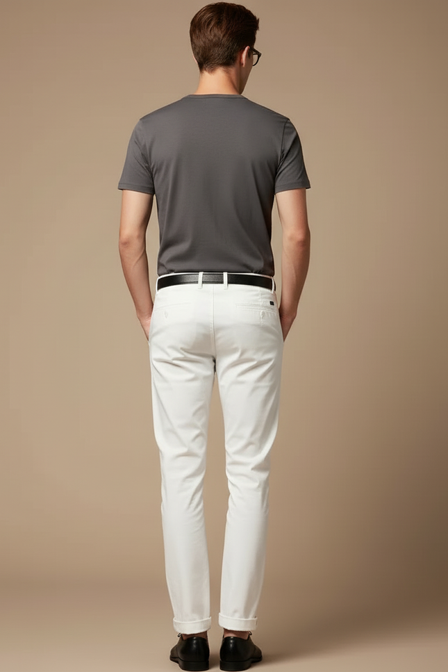 Pantalon Blanc Chino - Coton - vue 2