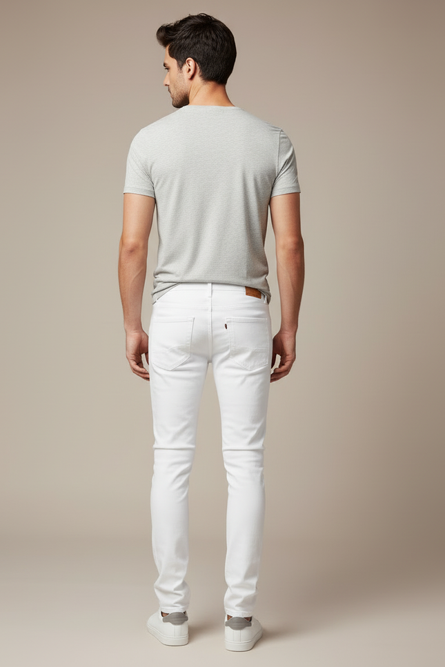 Pantalon Blanc Moulant Sexy - Jean - vue 2