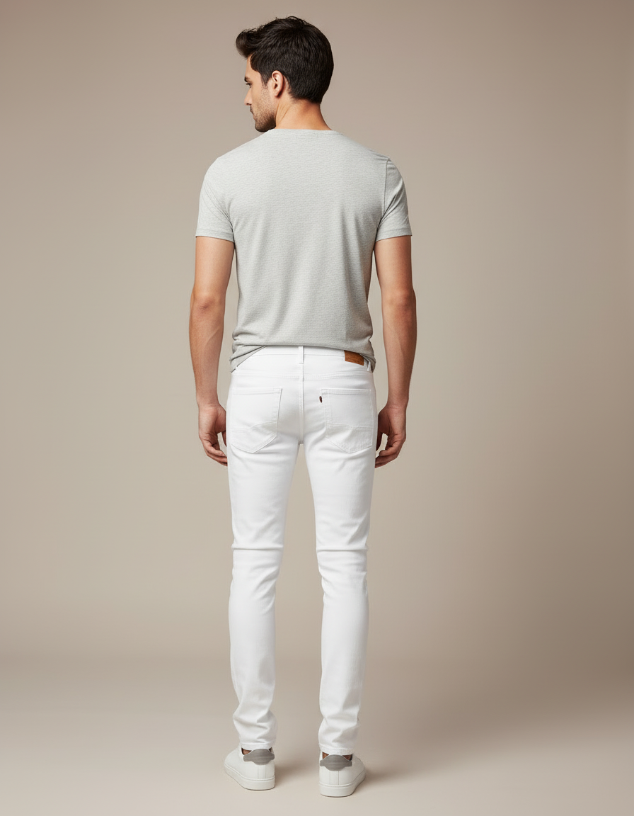 Pantalon Blanc Moulant Sexy - Jean - vue 2