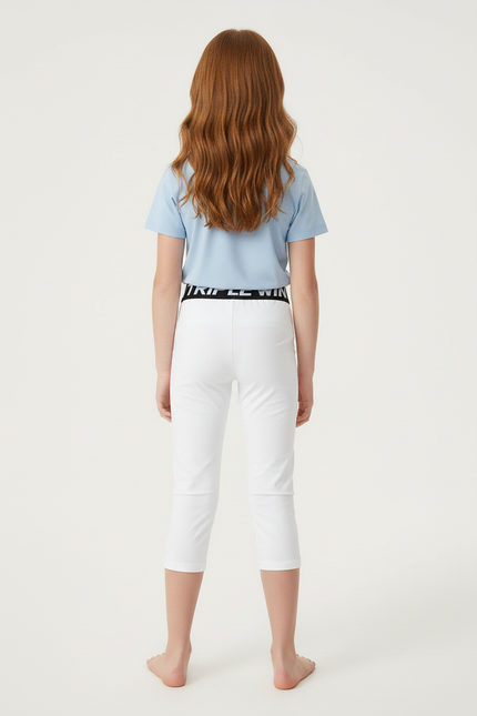 Pantalon Blanc Capri Stretch Sport Enfant Fille - Polyester - vue 2