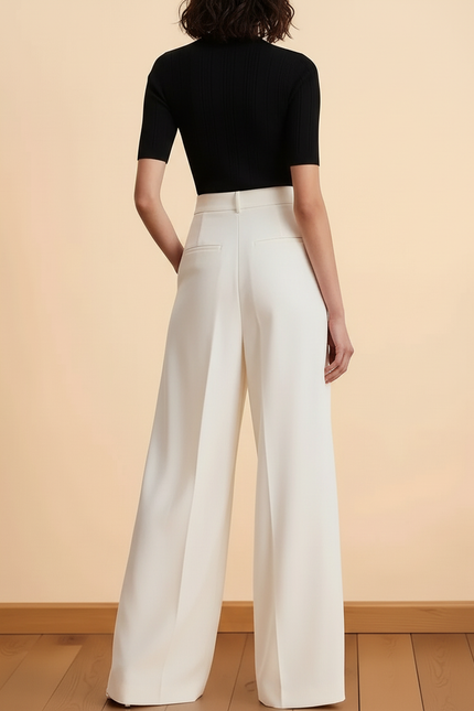 Pantalon Blanc Tailleur Femme - Polyester - vue 2