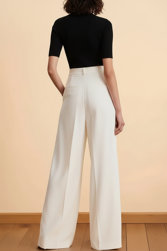 Pantalon Blanc Tailleur Femme - Polyester - vue 2
