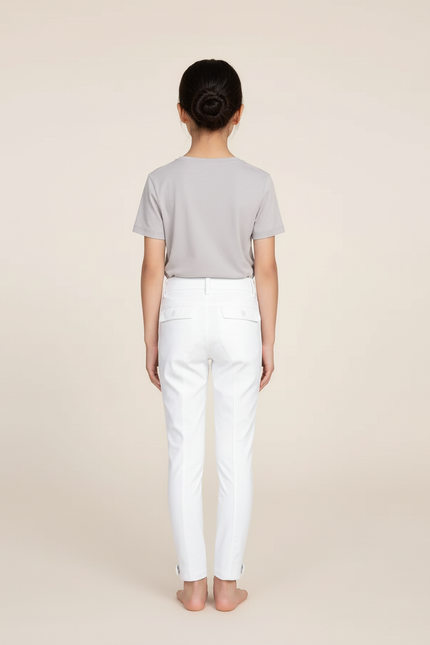 Pantalon Blanc Équestre Enfant Silicone Stretch - Polyester - vue 2
