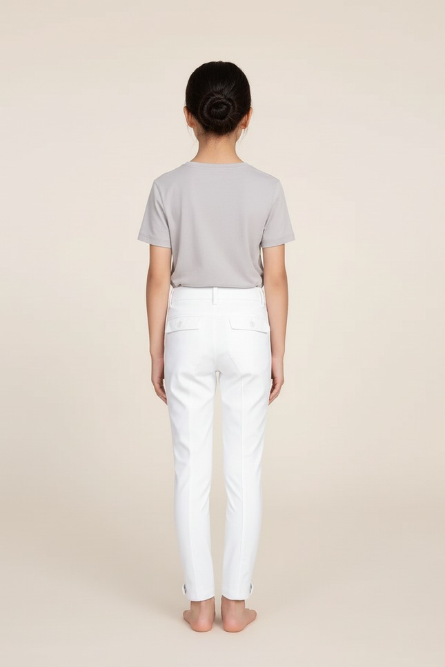 Pantalon Blanc Équestre Enfant Silicone Stretch - Polyester - vue 2