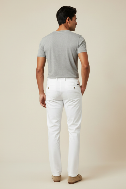 Pantalon Blanc 4614 - Coton - vue 2