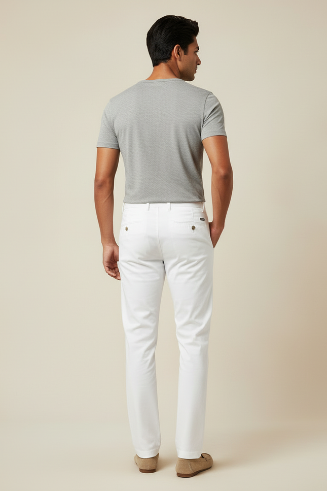 Pantalon Blanc 4614 - Coton - vue 2