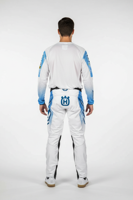 Pantalon Bicolore Bleu Et Blanc - Multicolore Polyester