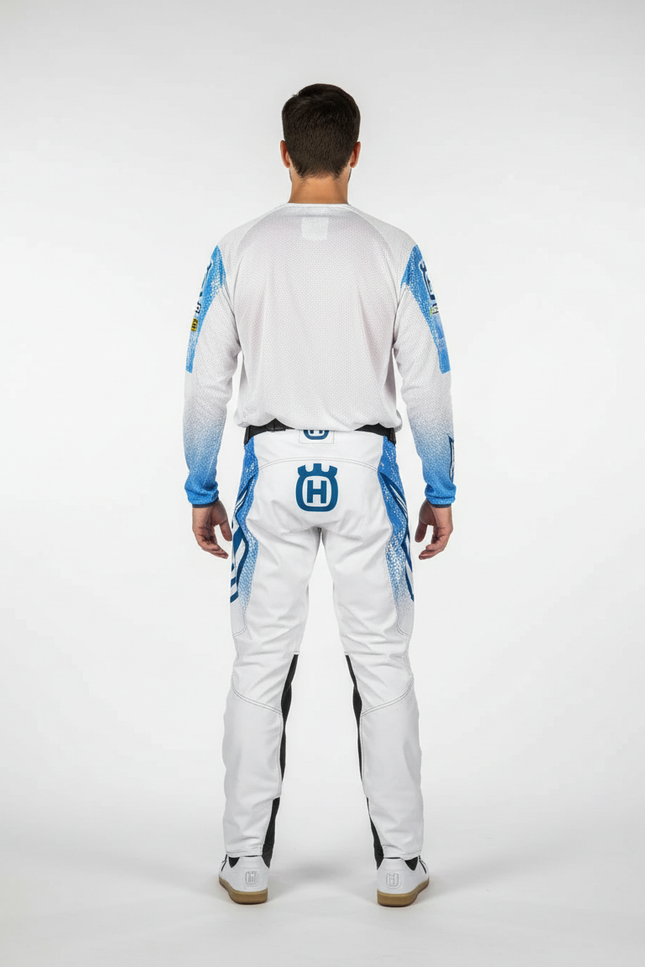 Pantalon Bicolore Bleu Et Blanc - Multicolore Polyester