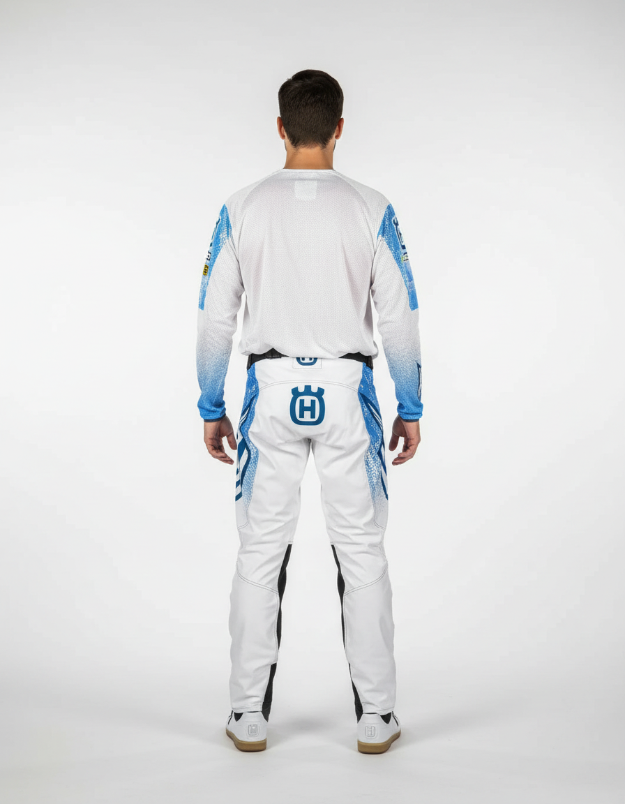 Pantalon Bicolore Bleu Et Blanc - Multicolore Polyester