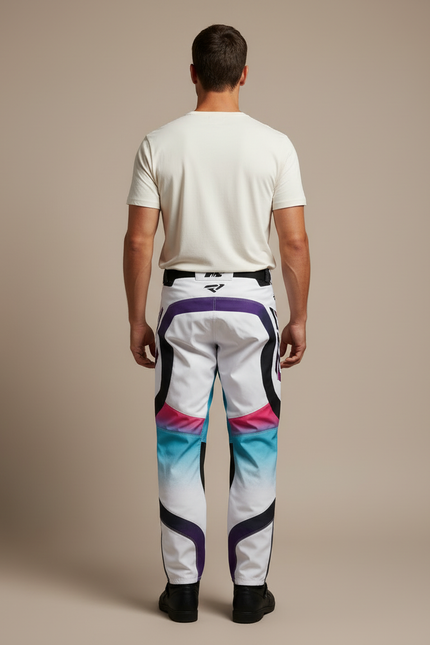 Pantalon Blanc Et Bleu - Multicolore Polyester - vue 2